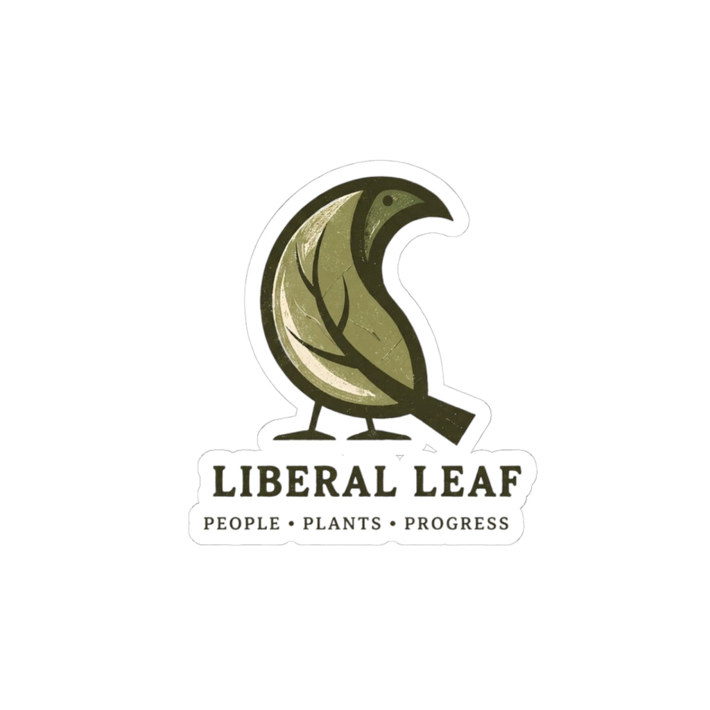 Liberal Leaf Sticker — People • Plants • Progress Logo